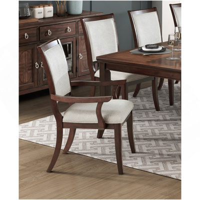 Table de salle à manger formelle traditionnelle 9 pièces et chaises avec finition séparée en cerisier et meubles en bois de noyer foncé