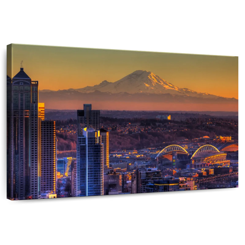 Sirci Seattle, coucher de soleil brillant, H 34 po x l 51 po