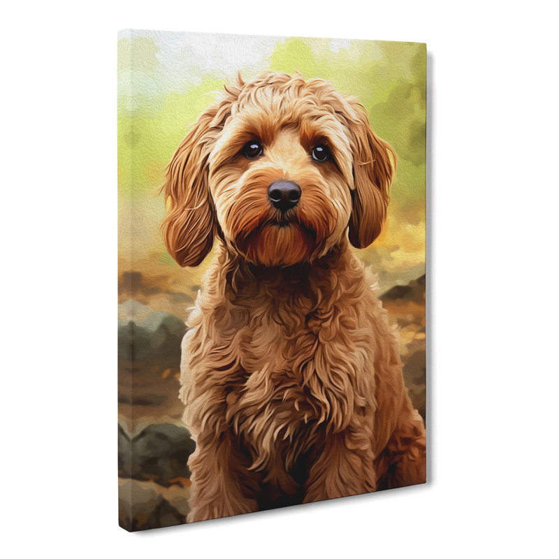 Cockapoo Digital No.2 - Wrapped Canvas Print, 76cm H x 50cm W x 3cm D