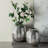 Stylish Silver Streak Aluminum Vase, Lightweight and Durable for Modern Decor-723426242
