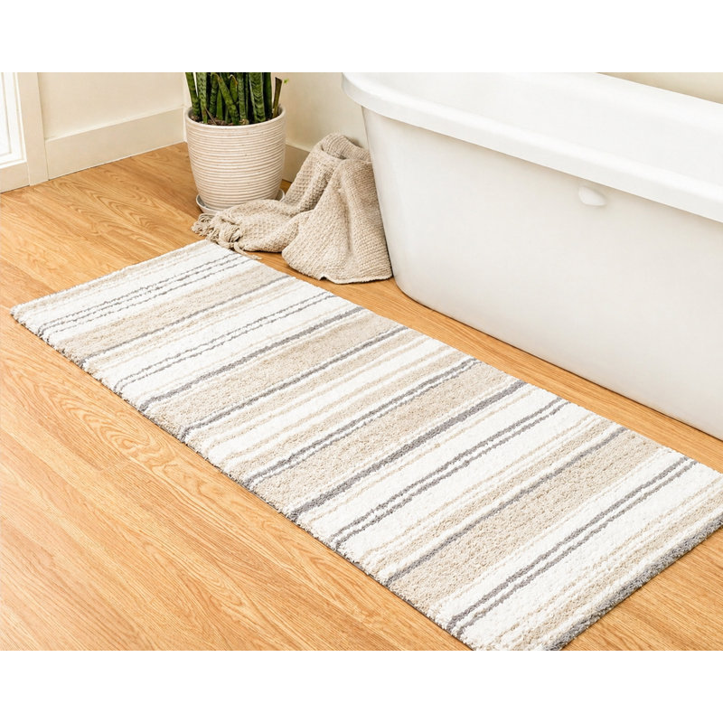 Tapis pour salle de bain Lermitage, L 24 po x L 60 po, Beige