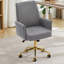 Fauteuil de bureau ergonomique gris, conception en velours côtelé, élégant pour la maison ou le bureau