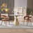 Modern Faux Leather Dining Arm Chairs, Upholstered Kitchen Chairs with Metal Frame, Easy Clean PU Leather-600161798