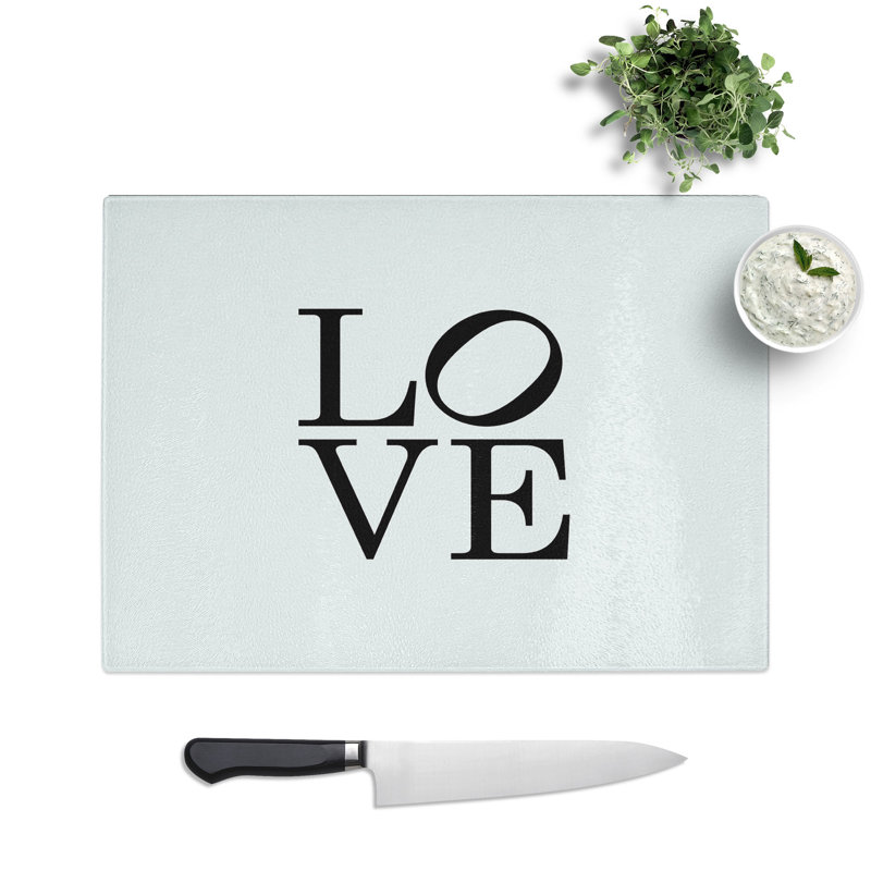 Love Lean Typography Chopping Board, 20cm W x 28.5cm L