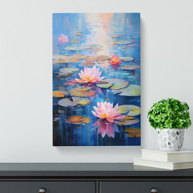 Water Lily Impressionism No.2 - Wrapped Canvas, 60cm H x 40cm W x 3cm D