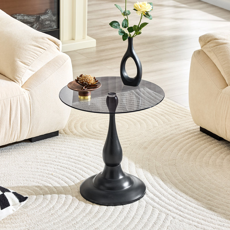 Petite table d'appoint en métal, Grey, Black