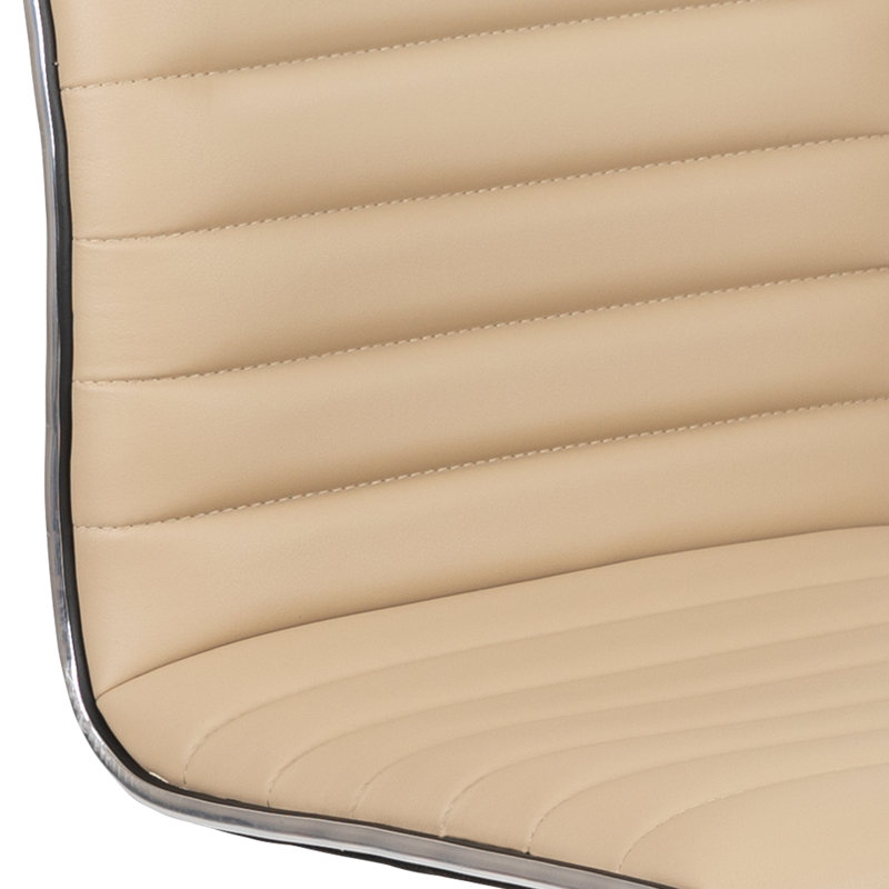 Low Back Designer Armless Ribbed Swivel Task Office Chair, Tan
