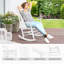 Chaise berçante d'extérieur en bois, capacité de poids de 450 lb, chaise longue à dossier haut en bois massif-173257487