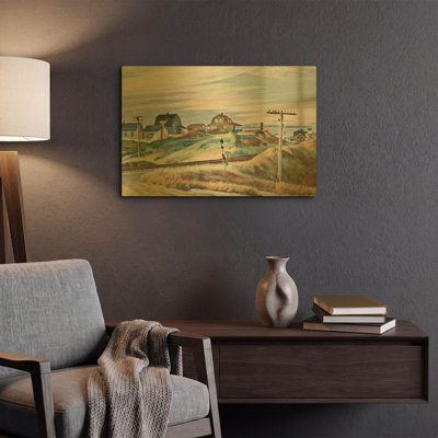 'Cottages at North Truro' By Edward Hopper Gold Metal Wall Art, 16" x 12"