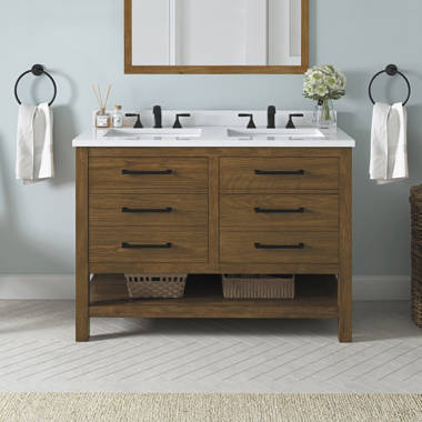 48 White Double Sink Vanity Cabinet 