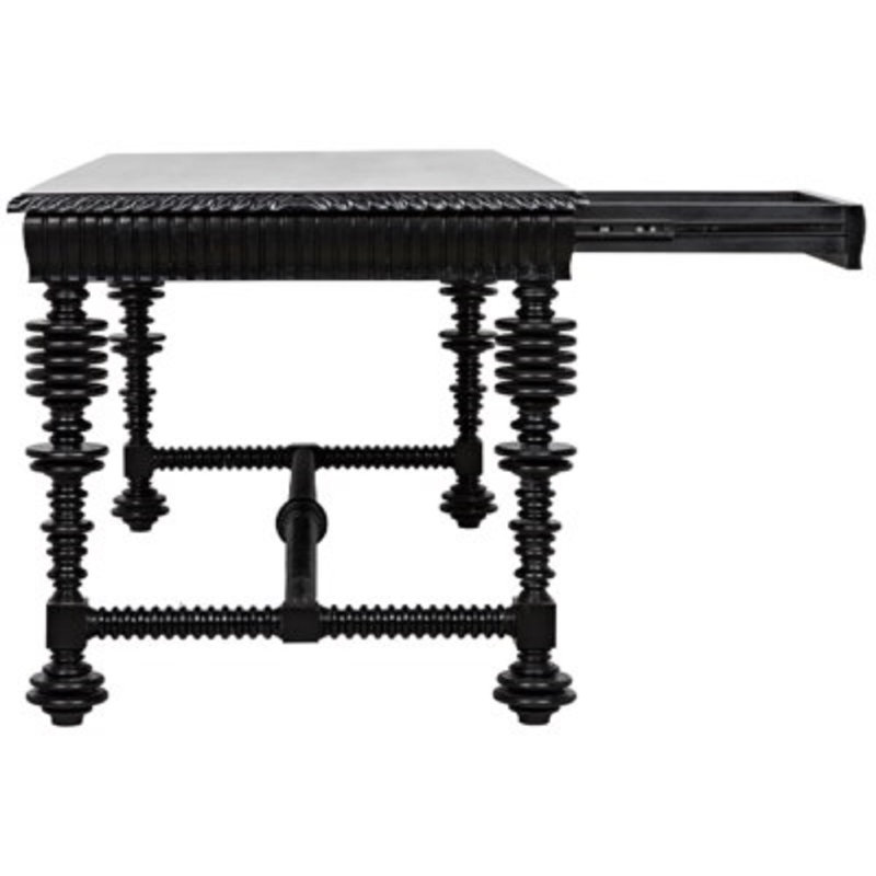 Portuguese Writing Desk, Hand Rubbed Black