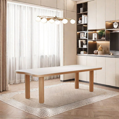 Creamy Style Simple Exquisite Rock Slab Table