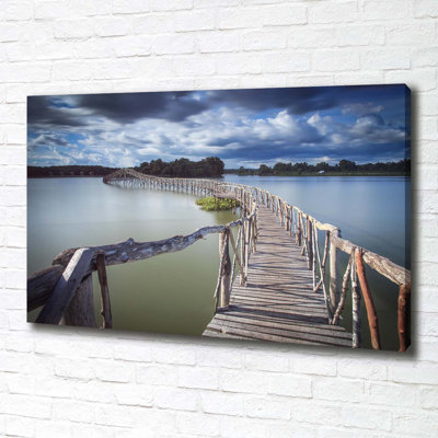 Wooden Bridge - Wrapped Canvas Print