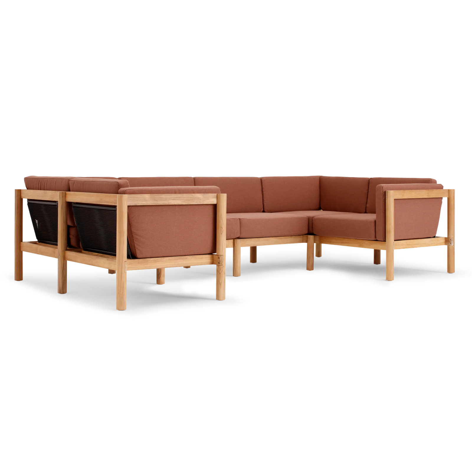 Haven 116'' Wide U-Shaped Patio Sectional with Sunbrella® Cushions, Sunbrella Rust