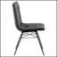 Chaises de salle à manger à dossier capitonné gris anthracite et gris acier (ensemble de 4), design moderne Mid-Century, confortable et durable pour toute salle à manger