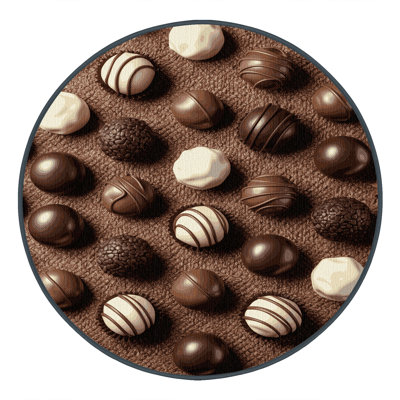 Washable Chocolate truffles Desserts Area Rug