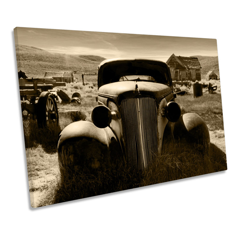 Rusty Old Truck Car Barn Find - Wrapped Canvas Art Prints, 30.5cm H x 45.7cm W