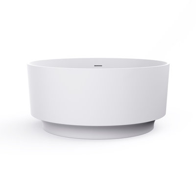 49 Inch Round Shape Freestanding Solid Surface Soaking Bathtub For Bathroom