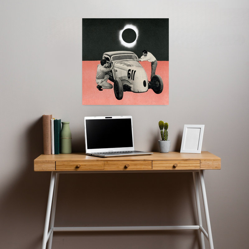 Art contemporain rétro surréel, H 18 po x l 18 po