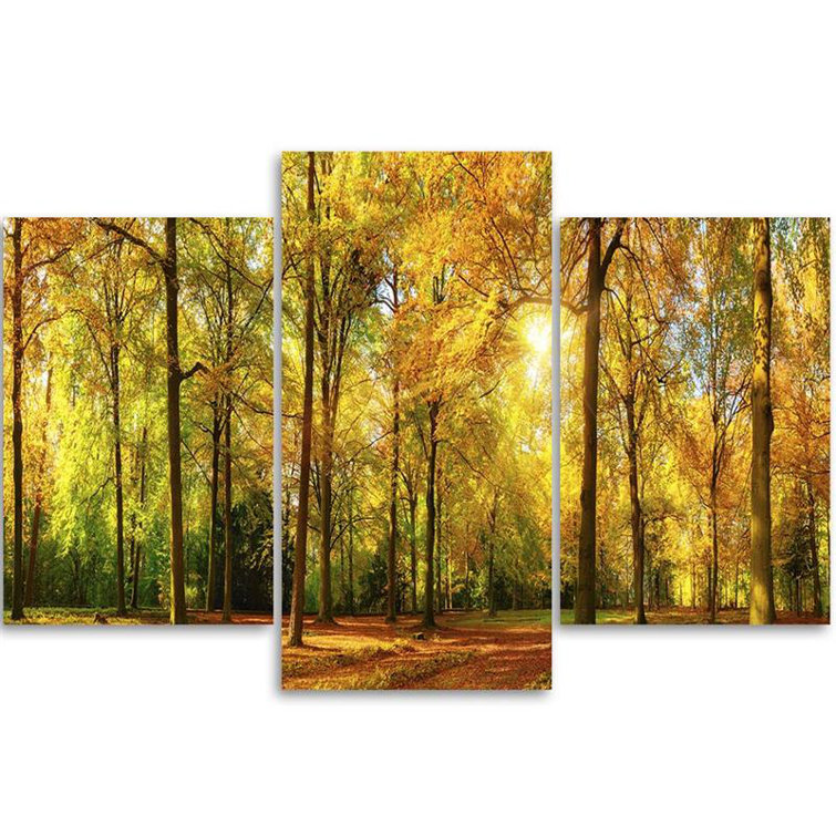 Alpen Home Autumn In The Forest - 3 Piece Wrapped Canvas Print ...