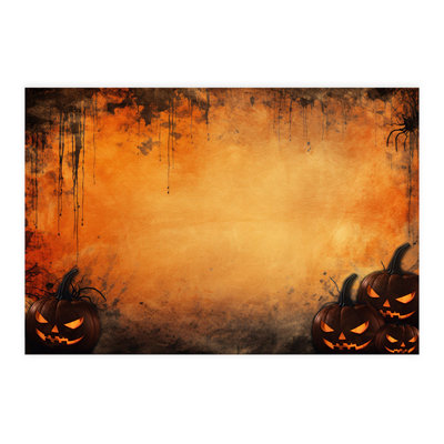 Halloween Placemats, Ghoulish Pumpkins Disposable Cardstock Paper Table Mats For Dining, 8-Pk