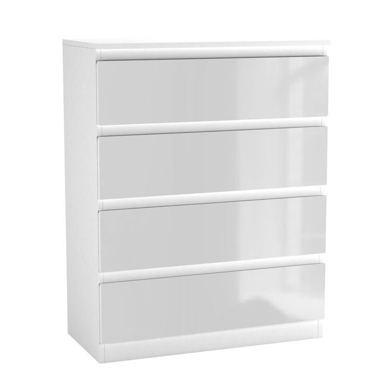 Analuz Solid Wood 70cm W Chest of Drawers, White/Grey