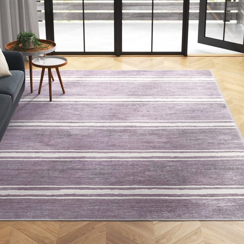 Tapis lavande / ivoire Arriyanah, Rectangle 8 pi 10 po x 12 pi