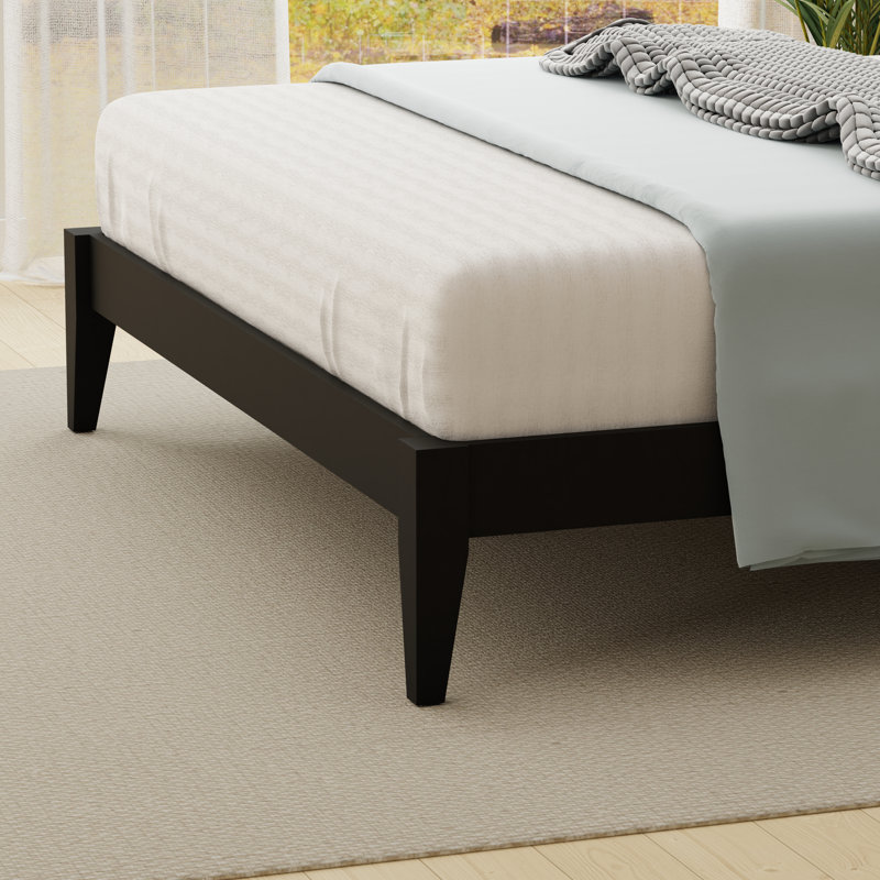 Markovich Solid Wood Platform Bed, Black, Twin