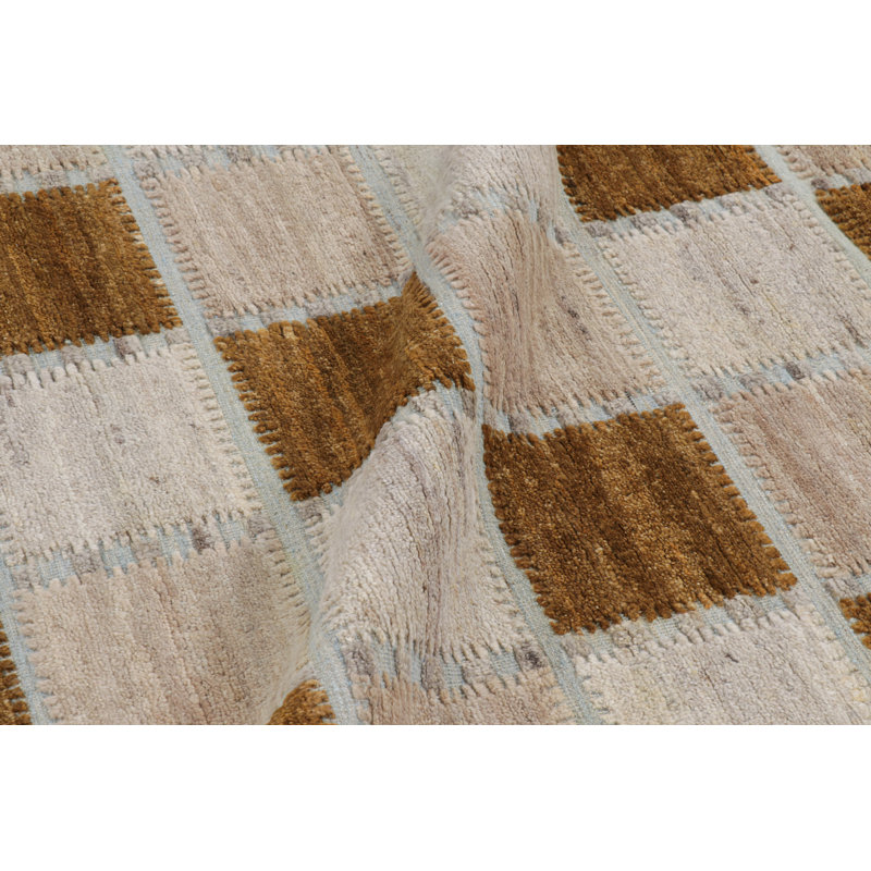 Rug & Kilim’S Scandinavian Style Rug In Gray And Brown Geometric Patterns