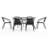 Amlie 7 Piece Outdoor Patio Dining Set - Tempered Glass Patio Table, 6 Flex Comfort Stack Chairs