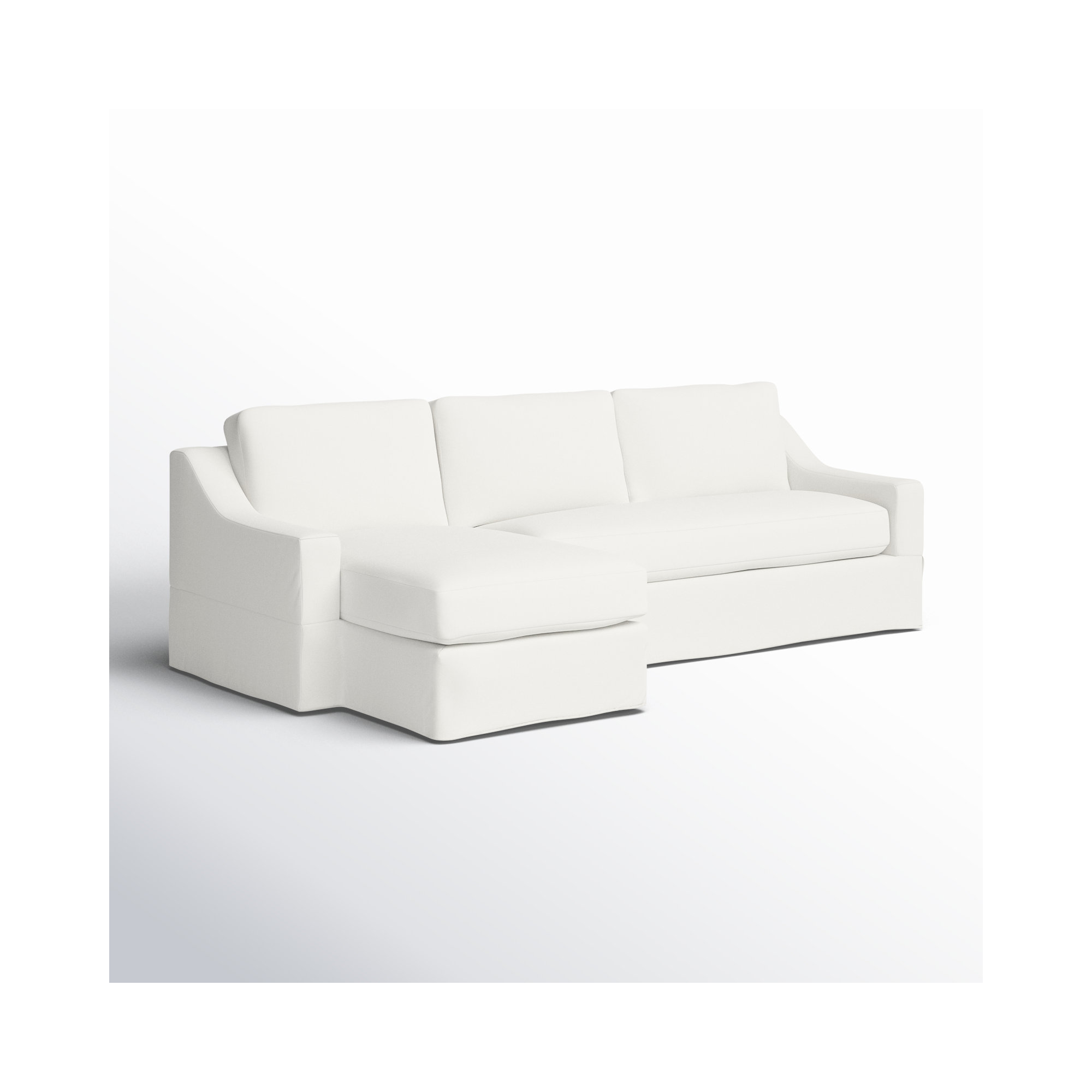 Cranbrook Upholstered L-Sectional, Bayou Off White Canvas, Left Hand Facing