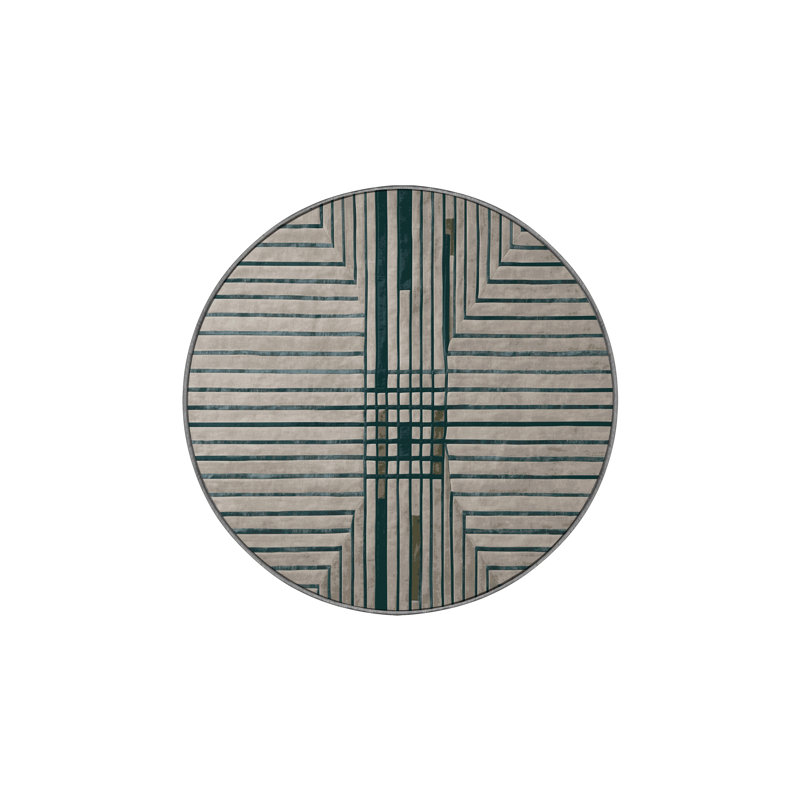 Machine Washable Gray Area Rug GSIX03661, Round 5'