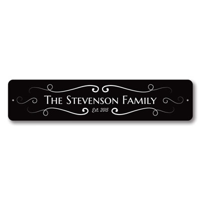 Family Name and Established year Metal Sign