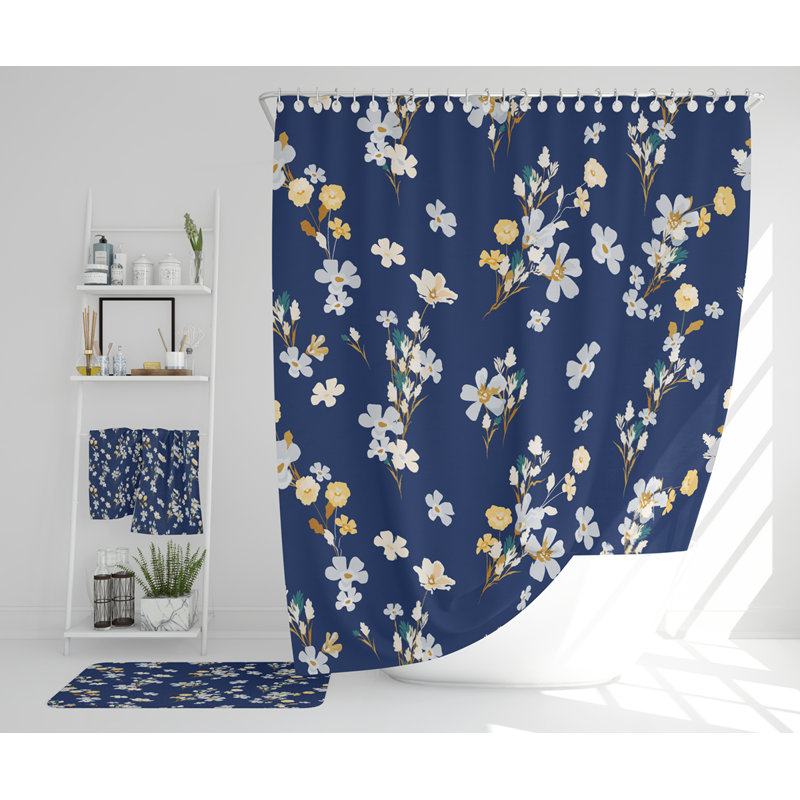 Neris Polyester Shower Curtain Set
