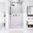 48" W × 72" H Frameless Single Sliding Shower Door,5Mm Fixed Glass And 6Mm Sliding Glass  , Clear Tempered Glass, Stainless Steel Handle,Chrome-123766814