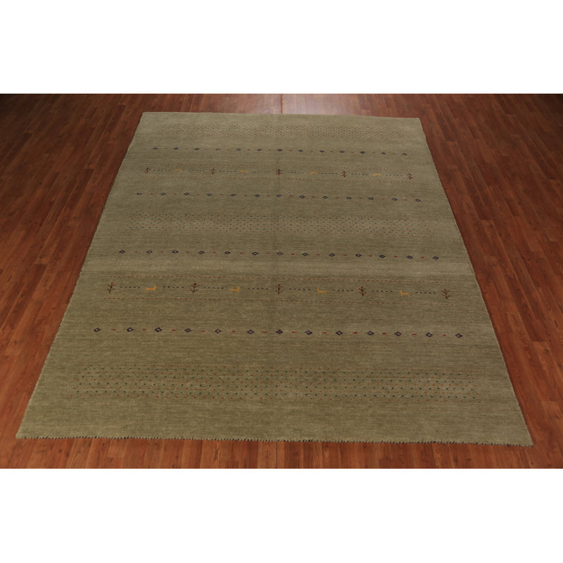 Tapis tribal vert Gabbeh 8