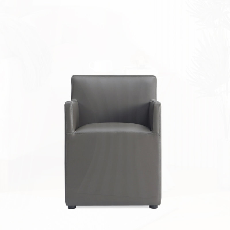 Fauteuil de salle à manger en similicuir, Gris