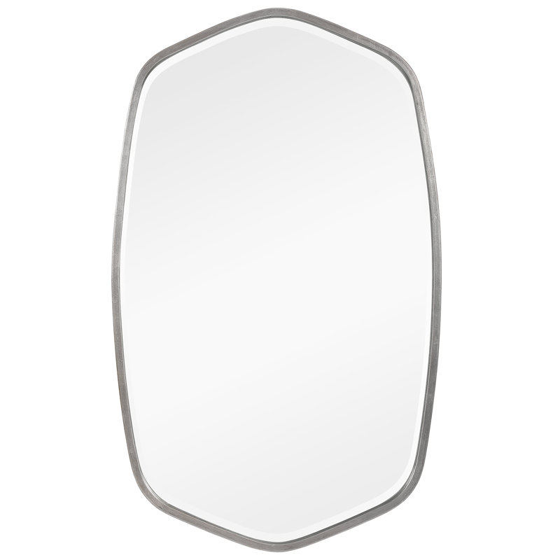 Miroir biseauté Luco, Argent brossé