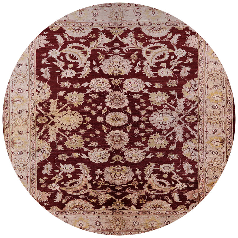 Tapis oriental rouge / beige Downton, Rond 3 pi