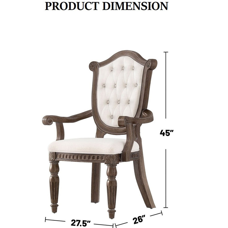 Chaise de salle à manger rustique 2pc