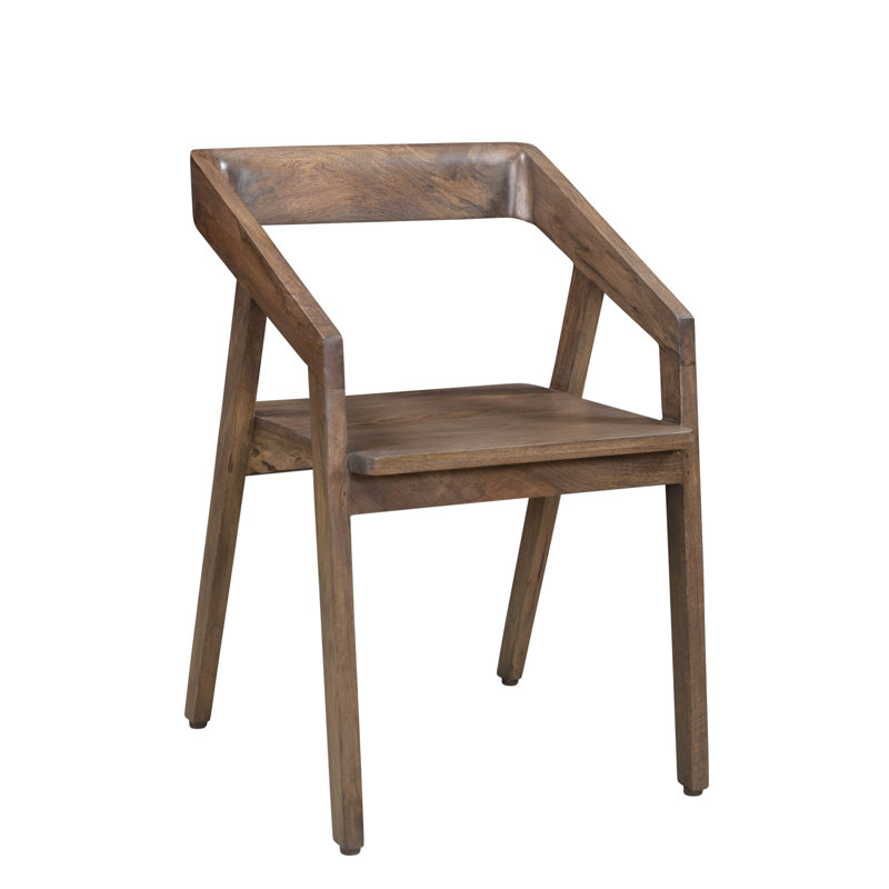 Hollingsworth 18.5'' H Solid Wood Armchair, Walnut