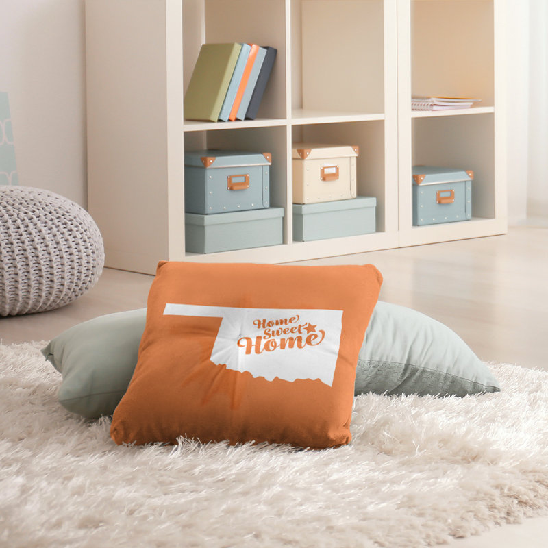 Coussin Sweet Home, 30 po x 30 po, Orange, Tulsa