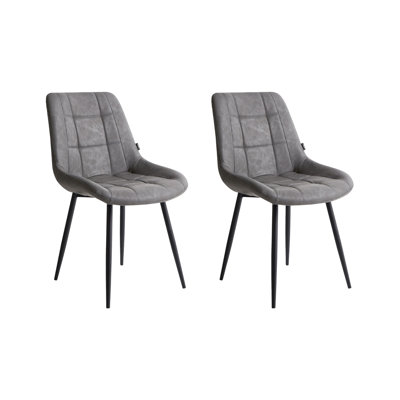Melrose 41cm H Upholstered Upholstered Back Side Chair in Grey