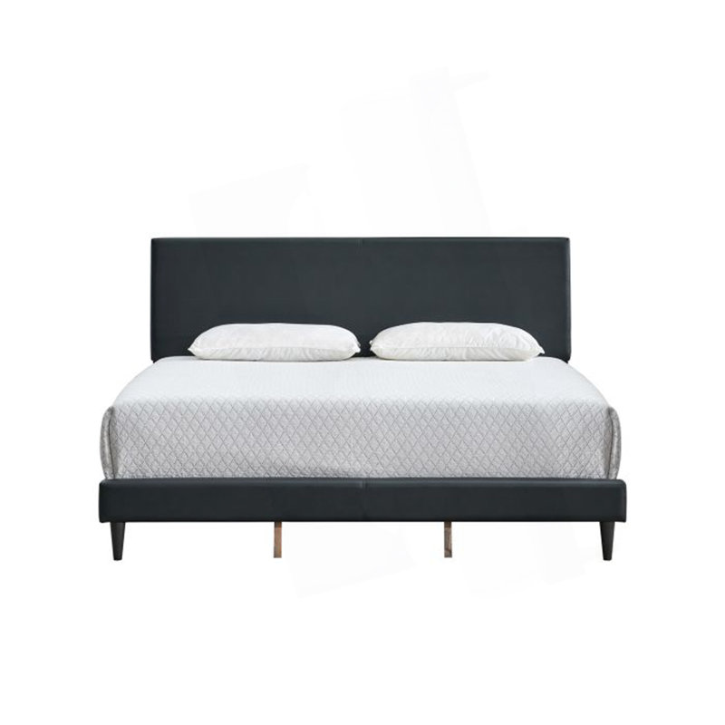 Grand lit Baron (matelas non inclus), Noir, Grand lit