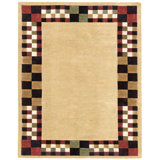 Keystone Hand Knotted Geometric Area Rug in Brown/Purple