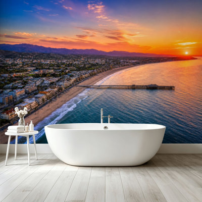 Peel and Stick Wallpaper Wall Mural Newport Beach Aerial Wall Art Self Adhesive and Removable