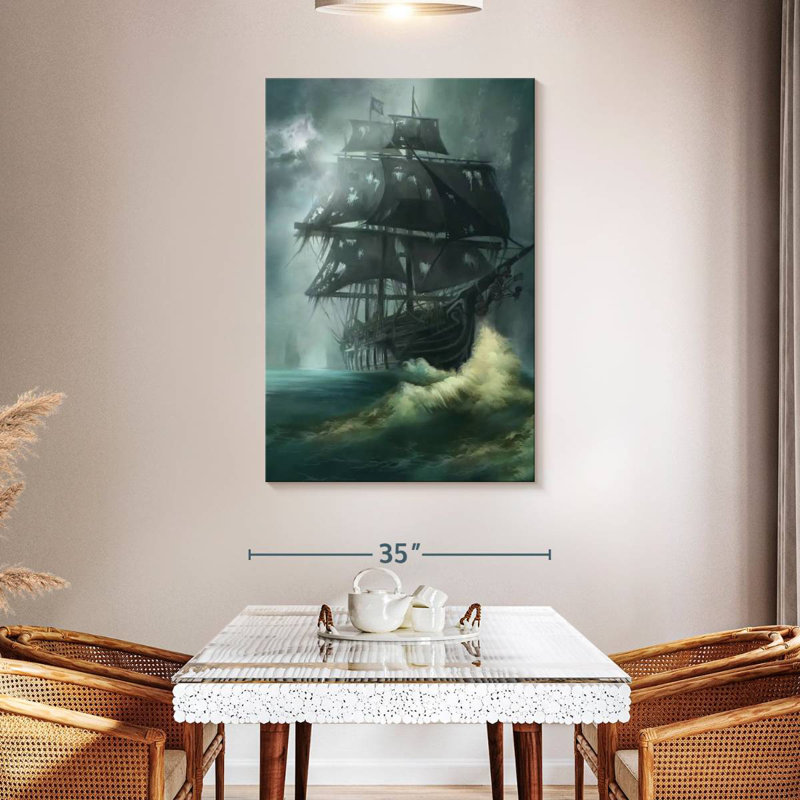 Aletra Black Pearl Ghost Ship, 48" H x 32" W