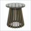 Table d'appoint d'extérieur pour terrasse en bois d'acacia - Finition grise