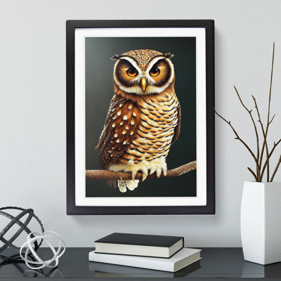 XV1022-3141X Owl Upon A Branch No.2 - Single Picture Frame Print