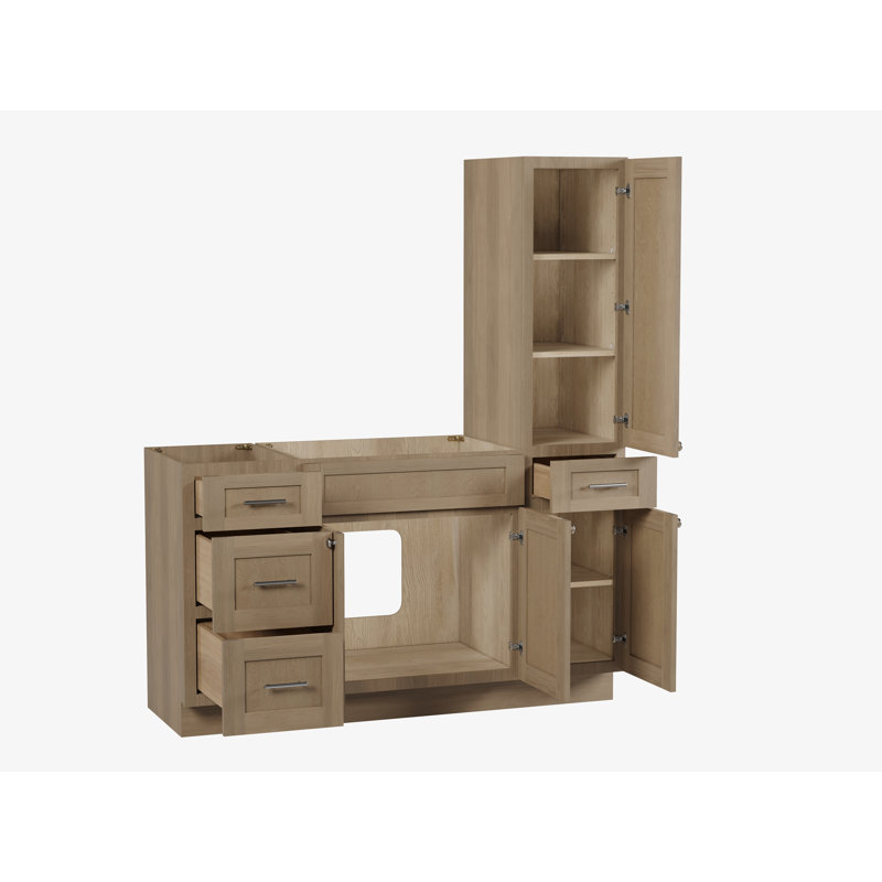 Meuble-lavabo simple 60 po Disar, Chêne naturel